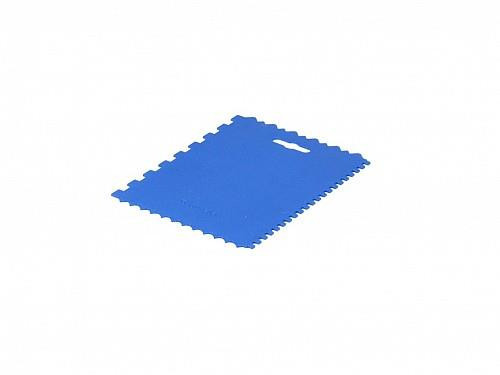 Univerzális műanyag fogazott spatulya, 175x130 mm, KUBALA