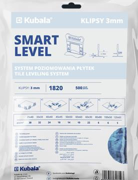 SMART LEVEL fugázó klipsz, 3,0 mm, 500 db/csomag, KUBALA