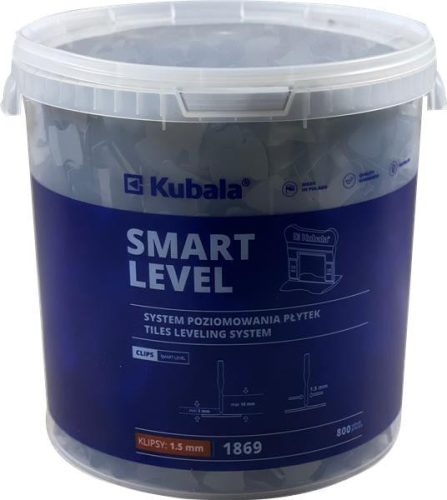 SMART LEVEL fugázó klipsz, 1,5 mm, 800 db + 20 literes vödör, KUBALA