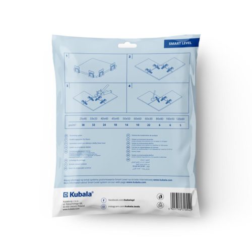 SMART LEVEL fugázó klipsz, 3,0 mm, 100 db/csomag, KUBALA