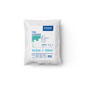 Védő-, takaró fólia, vékony, átlátszó, 75 g, 4x5 m, STANDARD, KUBALA   Védő-, takaró fólia, vékony, átlátszó, 75 g, 4x5 m, STANDARD, KUBALA