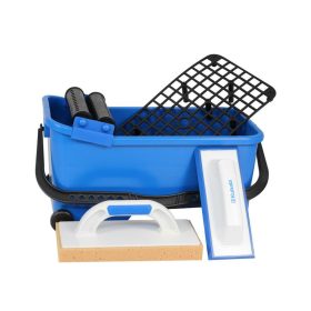 Fugázó szett / burkoló készlet (vödör, görgők, lehúzó rács, lemosó szivacs, gumizó), 20 l, KUBALA   Fugázó szett / burkoló készlet (vödör, görgők, lehúzó rács, lemosó szivacs, gumizó), 20 l, KUBALA